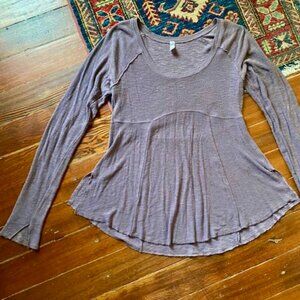 Free People Intimately Delicate Lightweight stretchy knit top Pale Plum M EUC